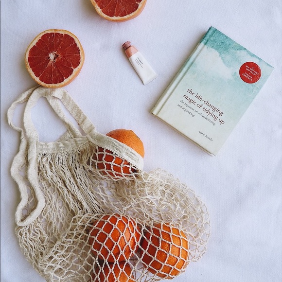 French Market Cotton Net Short Handle Tote Bag - Picture 2 of 8